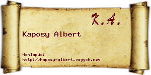 Kaposy Albert névjegykártya