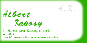 albert kaposy business card